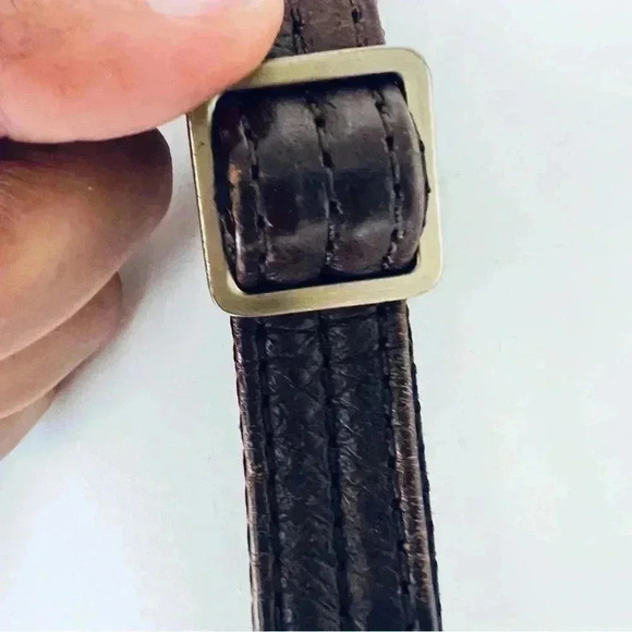 BAG Cobbler Legend Leather  Crossbody Bag brown Single Tab Zip Closure - Picture 8 of 16